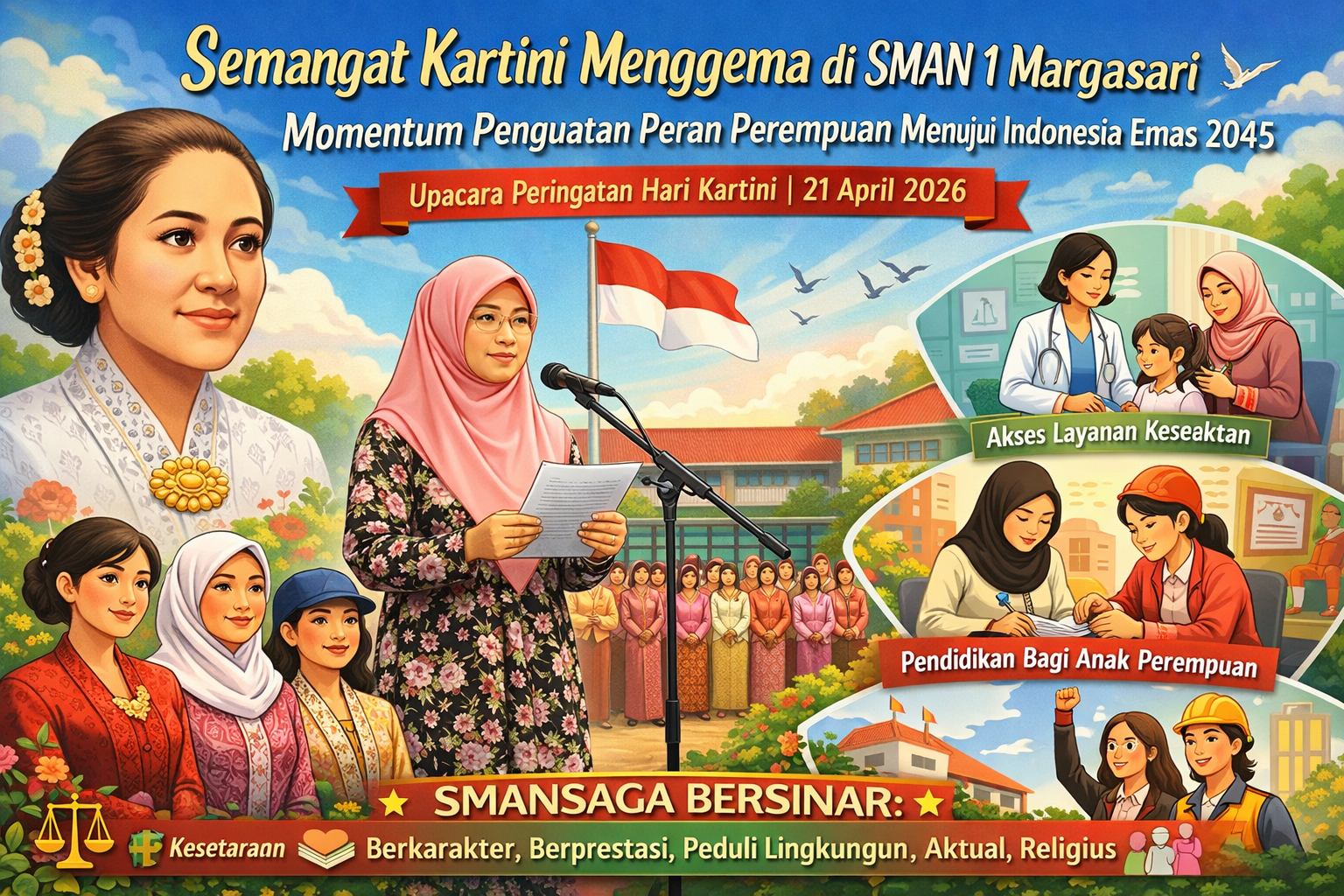 Semangat Kartini Menggema di SMAN 1 Margasari: Momentum Penguatan Peran Perempuan Menuju Indonesia Emas 2045